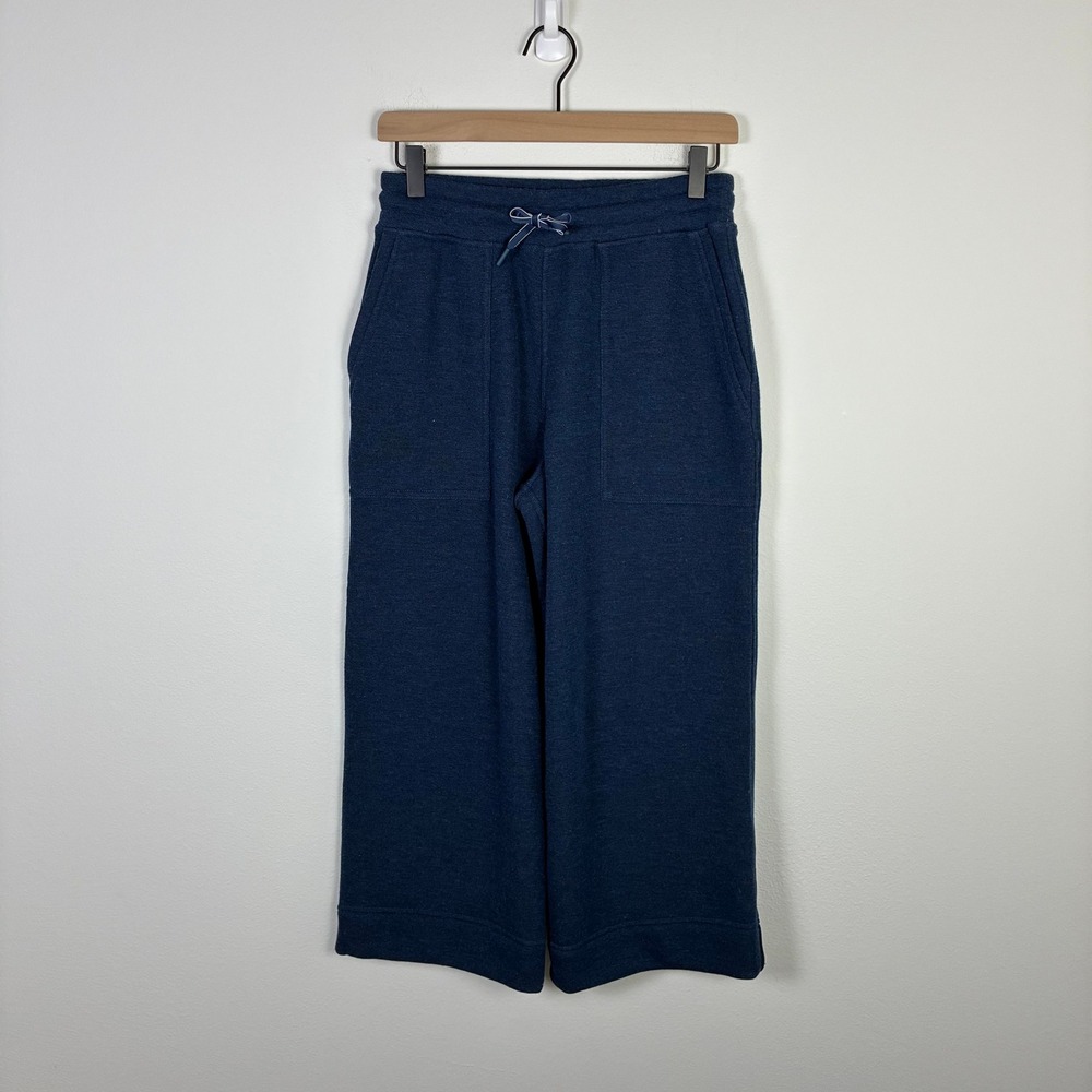 Smartwool Recycled Terry Wide Leg Pants Wool Blue Sweatpants Women's Small NWT